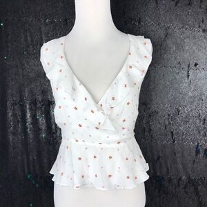 NWT Free People Ruffle floral top